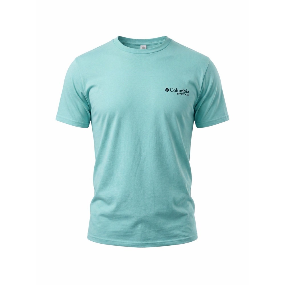 Men's Columbia PFG T Shirt Size‎ Small Teal Tee Performance Fishing Gear